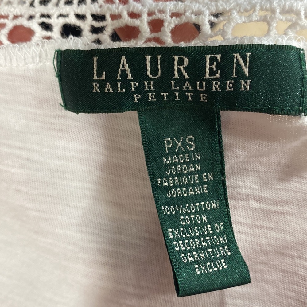 Ralph Lauren White Crochet Trimmed Tank Top Size PXS - Picture 4 of 4